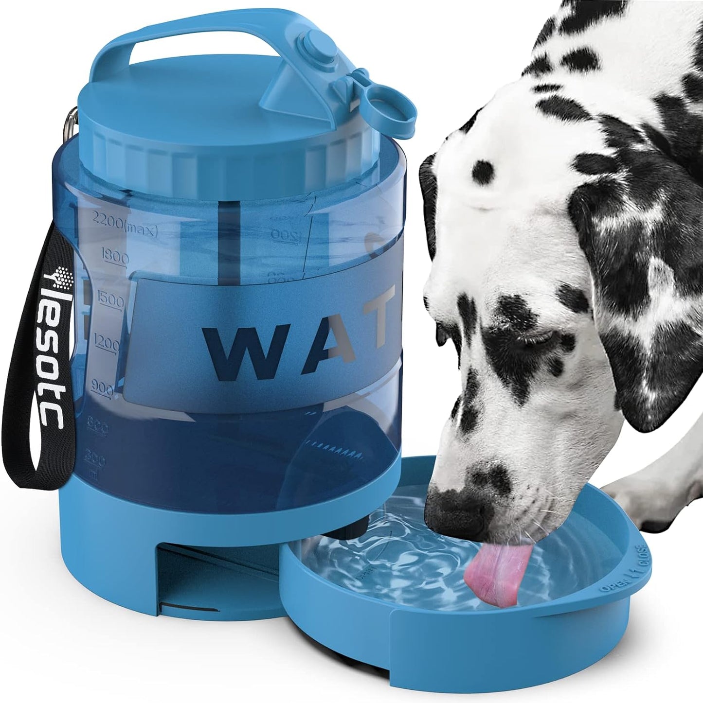 77OZ Dog Water Bowl Dispenser, Travel Dog Bowls for Camping Dog Park Hiking