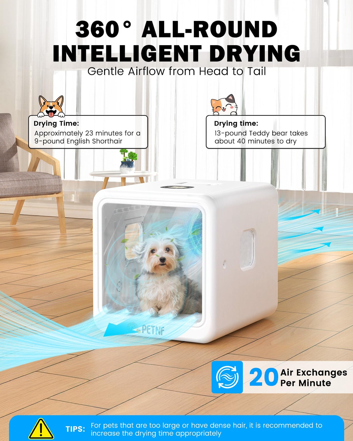 70L Automatic Pet Dryer Box Dog Cat Blow Dryer Dog Drying Machine