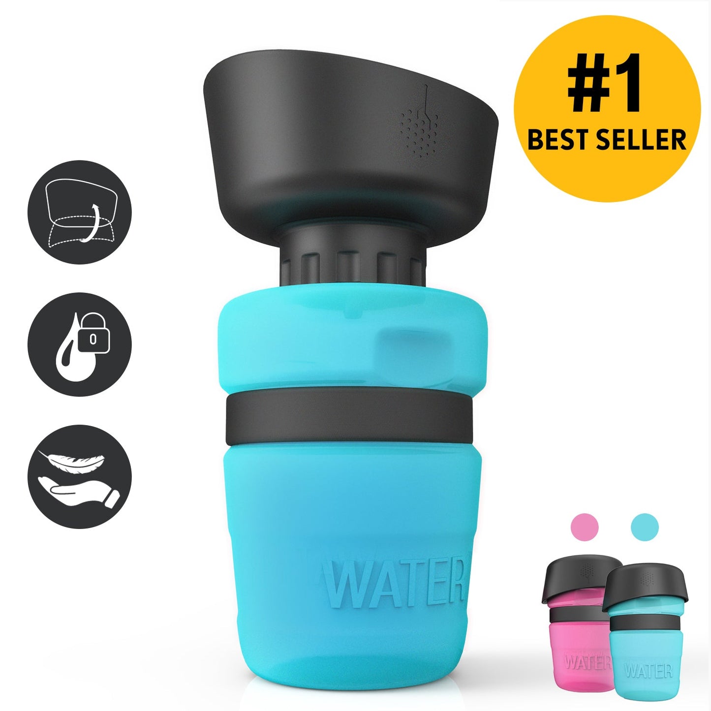 1st GEN Portable Pet Water Disperser Bottle for Outdoor Walking, Hiking, Travel