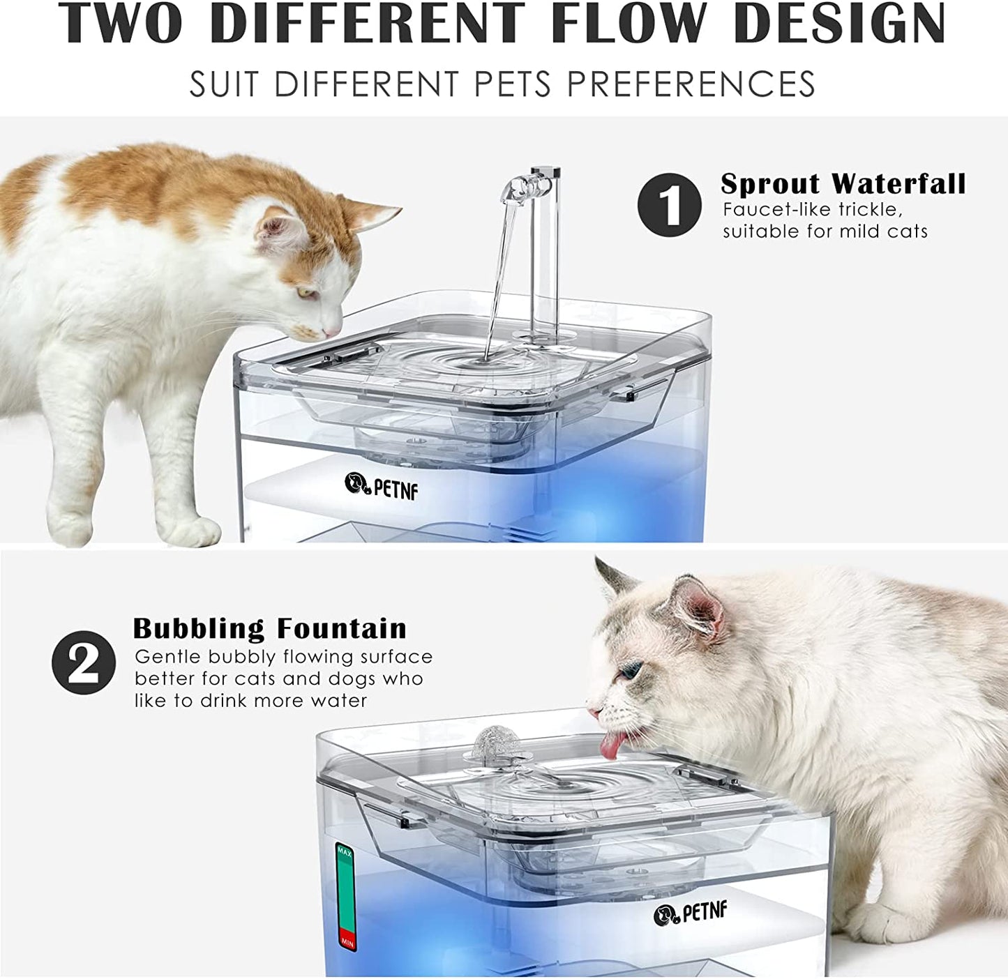 Cat Water Fountain Dispenser 101oz/3L Pet Drinking Fountain for Cats Dogs