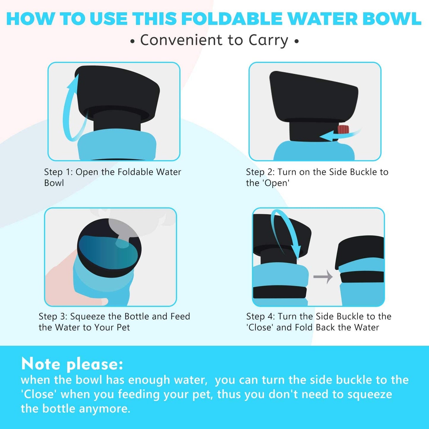 2nd Foldable Dog Water Dispenser Bottle , American Patent