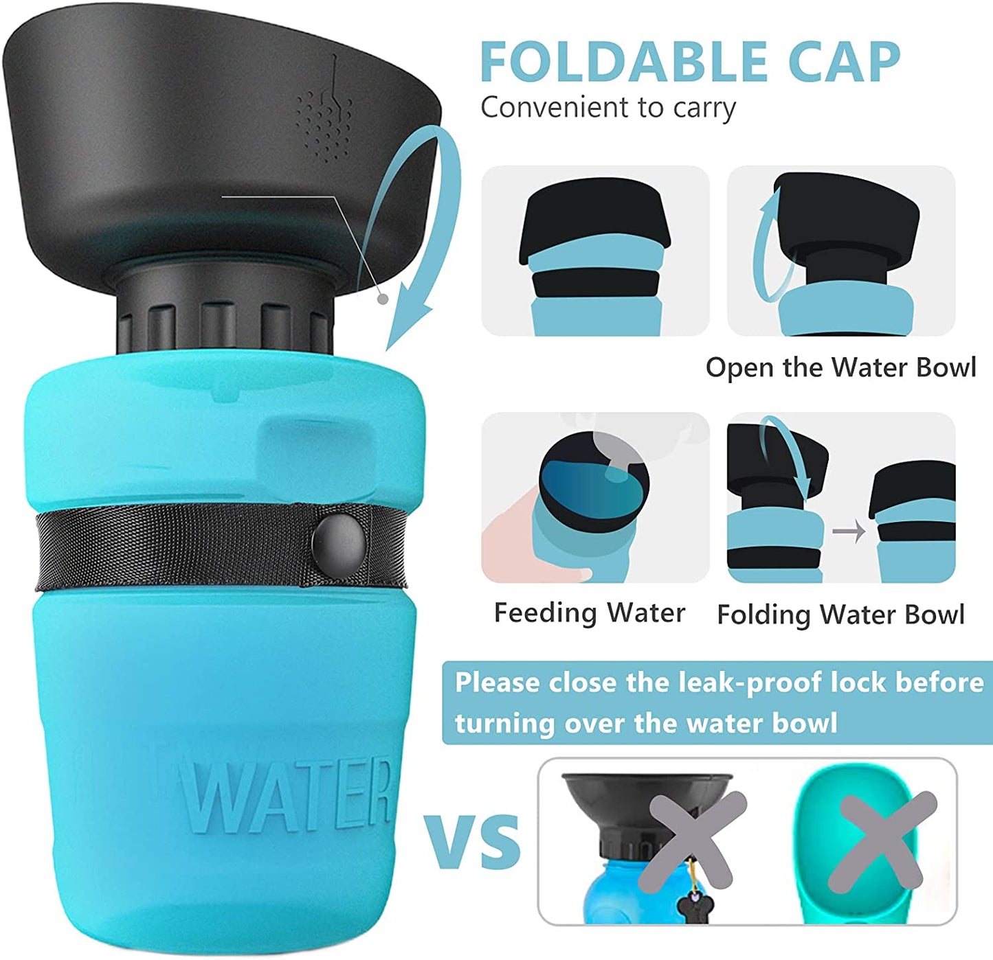 1st GEN Portable Pet Water Disperser Bottle for Outdoor Walking, Hiking, Travel