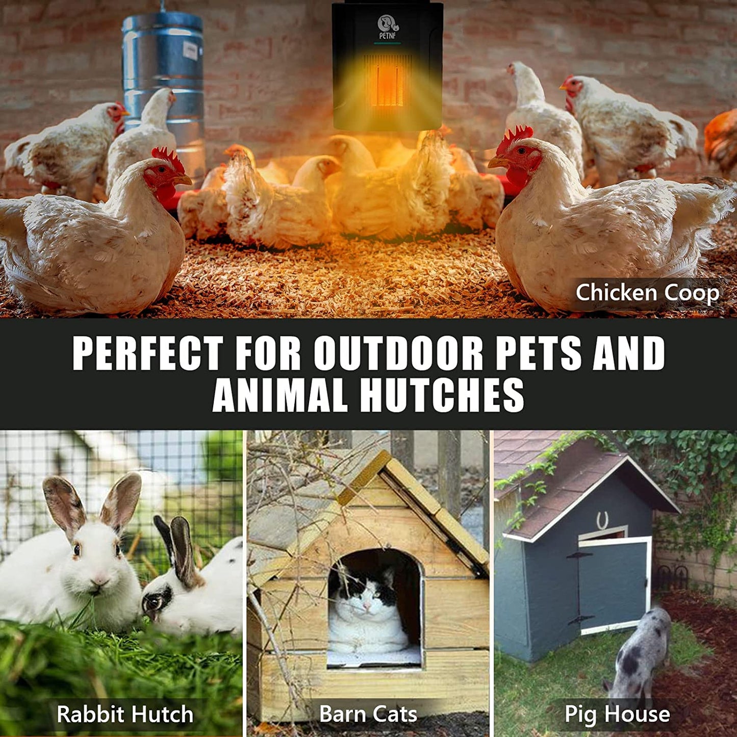 Dog House Heater with Thermostat & App Remote Control, 300W Safe Heater for Dog Houses Outdoor