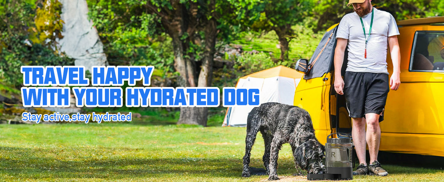 95OZ Dog Water Bottle with Pull-Out Bowl, Leak-Proof Portable Dispenser for Travel & Outdoors