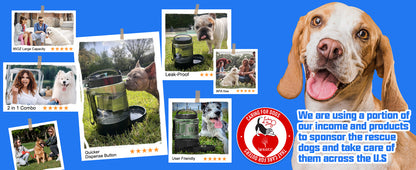 95OZ Dog Water Bottle with Pull-Out Bowl, Leak-Proof Portable Dispenser for Travel & Outdoors