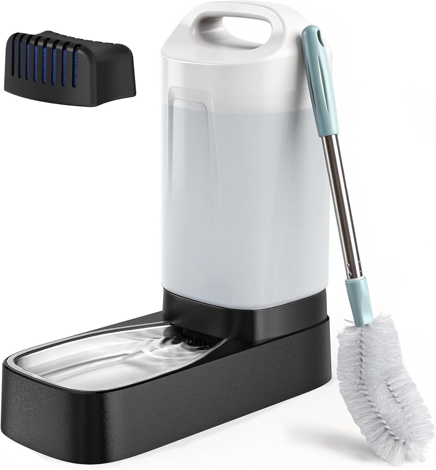 Automatic Dog Water Bowl, 2.4 Gallon Stainless Steel Gravity Dispenser, Anti-Splash & Easy to Clean