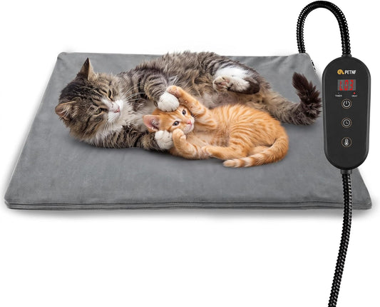 Outdoor Heated Pet Pad with Control Box M, 19.7 x 15.8 in (40 x 50 cm), 6 Heat Levels, Washable Cover, D2522