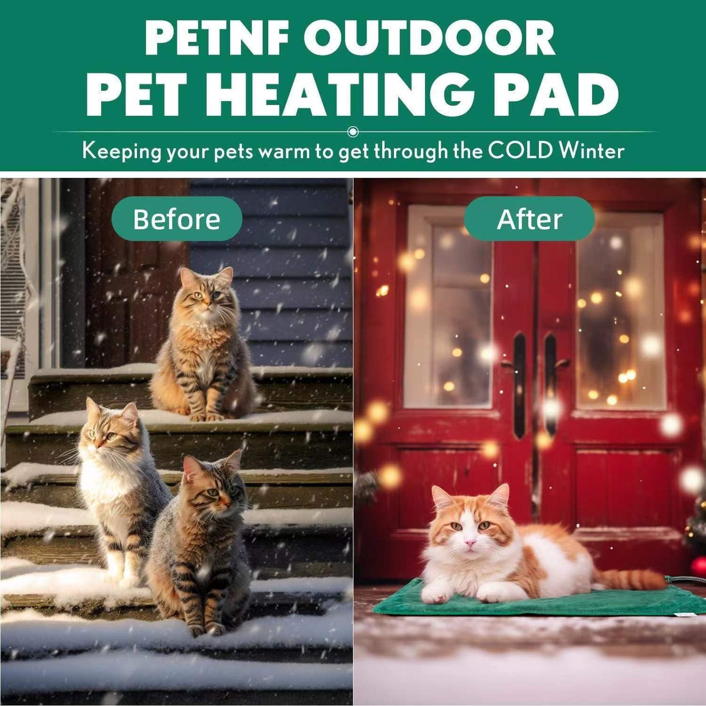 Outdoor Waterproof Pet Heating Pad for Cats and Dogs