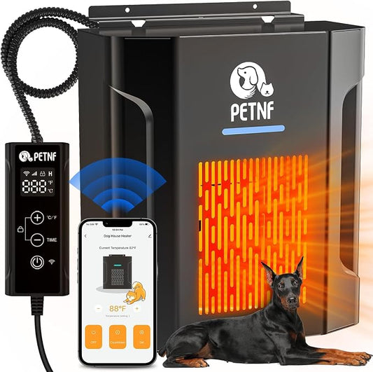 Dog House Heater with Thermostat & App Remote Control, 300W Safe Heater for Dog Houses Outdoor