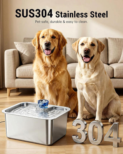 D2341 10L (2.6-Gallon) Stainless Steel Dog Water Fountain