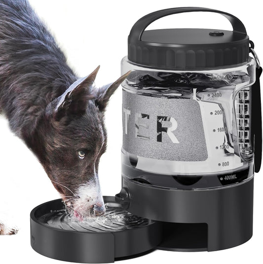 95OZ Dog Water Bottle with Pull-Out Bowl, Leak-Proof Portable Dispenser for Travel & Outdoors