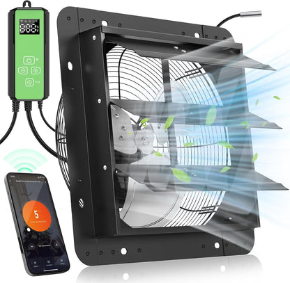 Exhaust Fan, 12" Greenhouse Fan With Wifi Remote Control