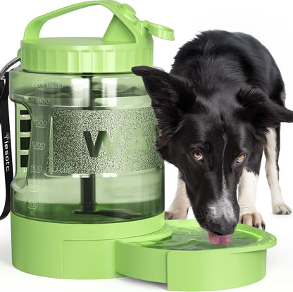 PF131 77OZ Portable Dog Water Dispenser with Pull-Out Bowl, Travel Dog Water Bottle