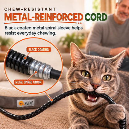 USB Heated Cat Bed, 18.9 in (48 cm) Round, 6 Heat Levels & Timer, Washable Cover, C2604