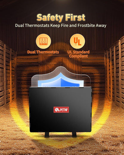 140W Chicken Coop Heater, Radiant & Energy Efficient, Safer Than Brooder Lamps, UL-Compliant, 11.81"×15.74"