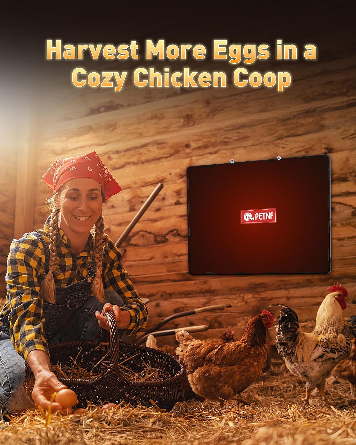 140W Chicken Coop Heater, Radiant & Energy Efficient, Safer Than Brooder Lamps, UL-Compliant, 11.81"×15.74"