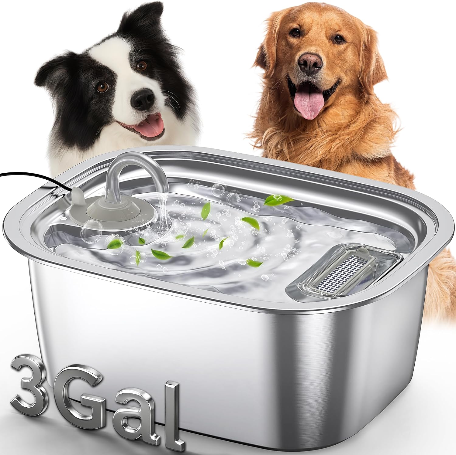 PetNF 3Gal 11L stainless steel dog water fountain main image