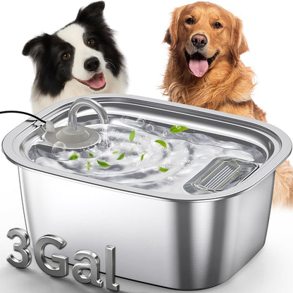 PetNF 3Gal 11L stainless steel dog water fountain main image
