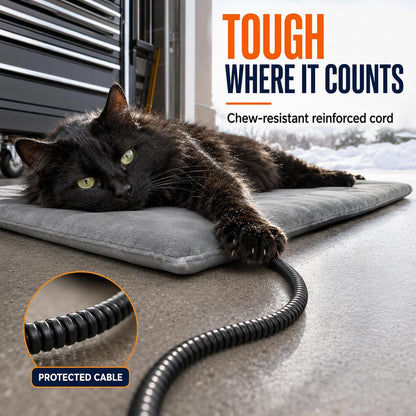 Outdoor Heated Pet Pad with Control Box M, 19.7 x 15.8 in (40 x 50 cm), 6 Heat Levels, Washable Cover, D2522