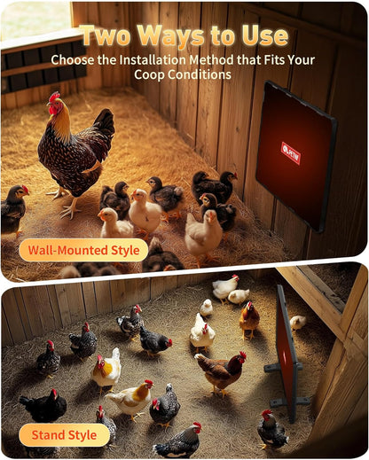 140W Chicken Coop Heater, Radiant & Energy Efficient, Safer Than Brooder Lamps, UL-Compliant, 11.81"×15.74"