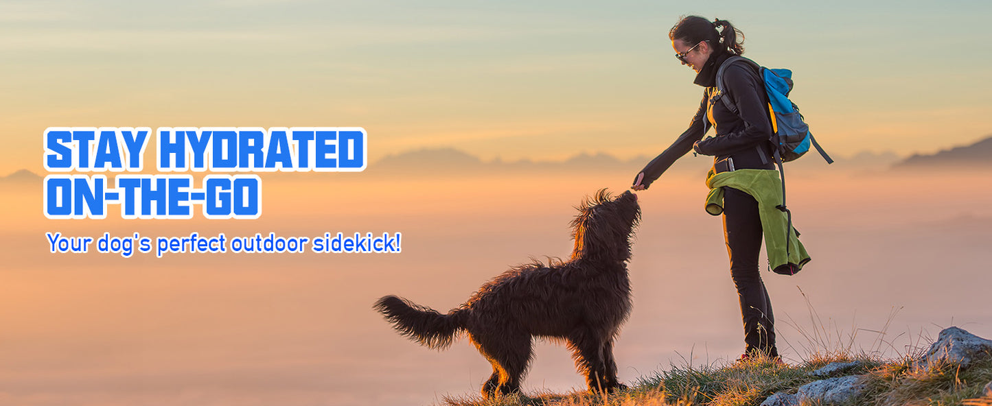 95OZ Dog Water Bottle with Pull-Out Bowl, Leak-Proof Portable Dispenser for Travel & Outdoors