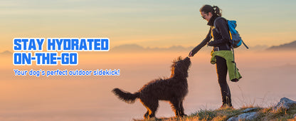 95OZ Dog Water Bottle with Pull-Out Bowl, Leak-Proof Portable Dispenser for Travel & Outdoors