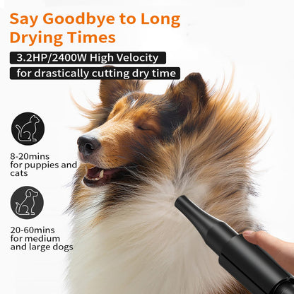 Noise - Reducing Dog Hair Dryer for Pet Grooming & Bathing