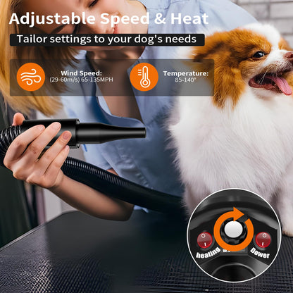 Noise - Reducing Dog Hair Dryer for Pet Grooming & Bathing