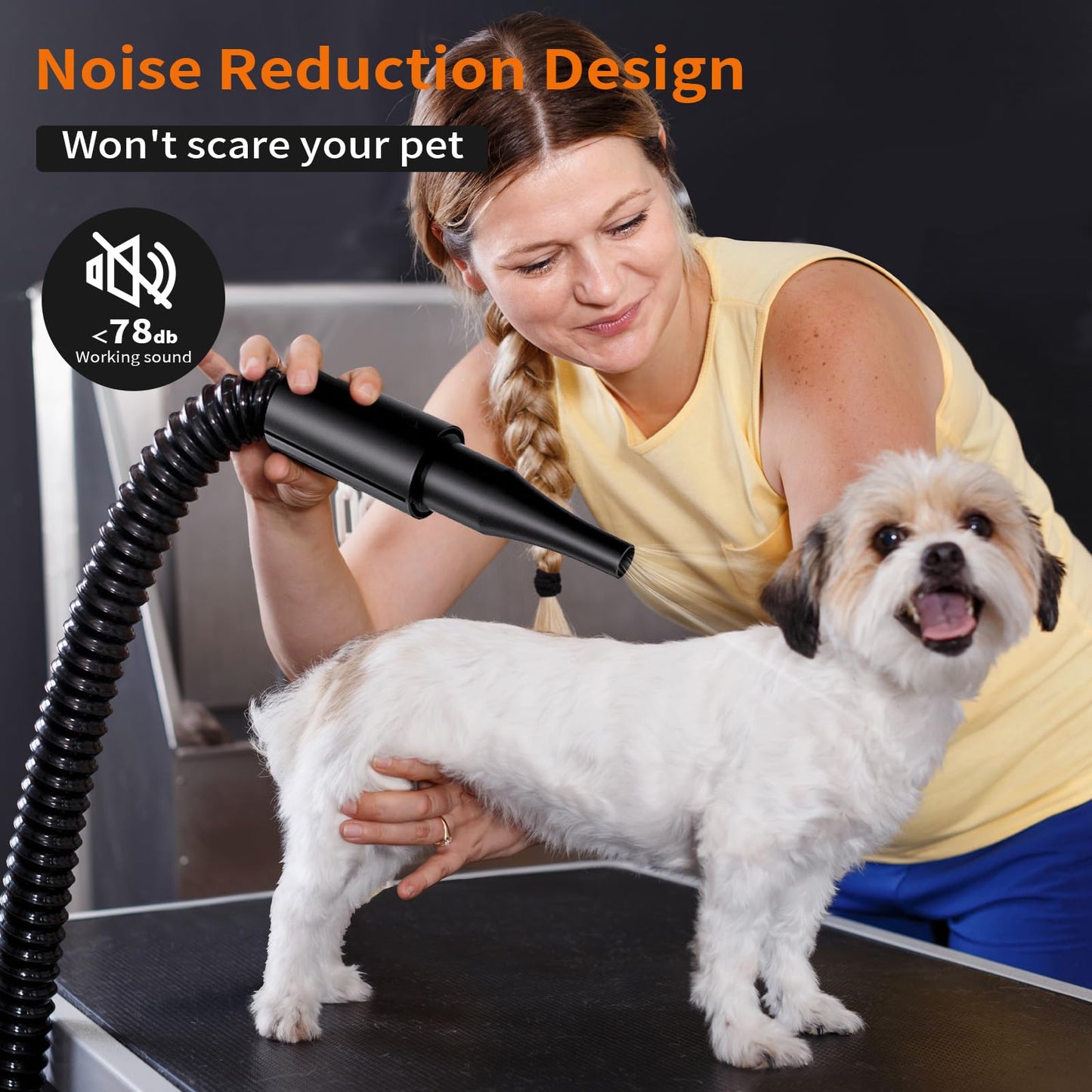 Noise - Reducing Dog Hair Dryer for Pet Grooming & Bathing