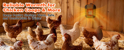 PETNF Dog House Heater with Thermostat & WiFi App Control, 68–104°F Adjustable Temp, 24H Timer, 500W Fast Heating, Safe Anti-Chew Cord, Outdoor Pet Heater for Dogs, Cats & Chicken Coops