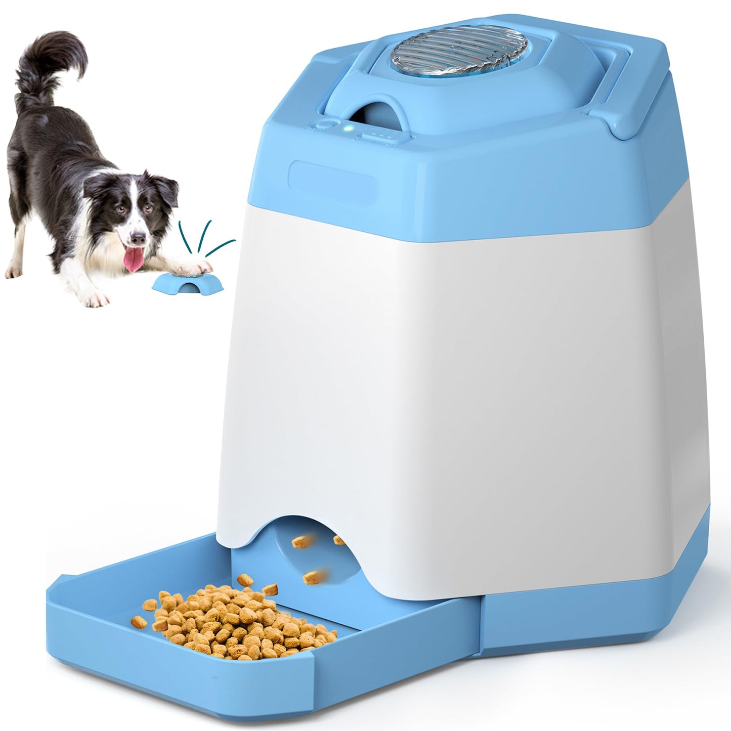 Dog Treat Dispenser with Button Rechargeable Dog Puzzle Feeder Toy