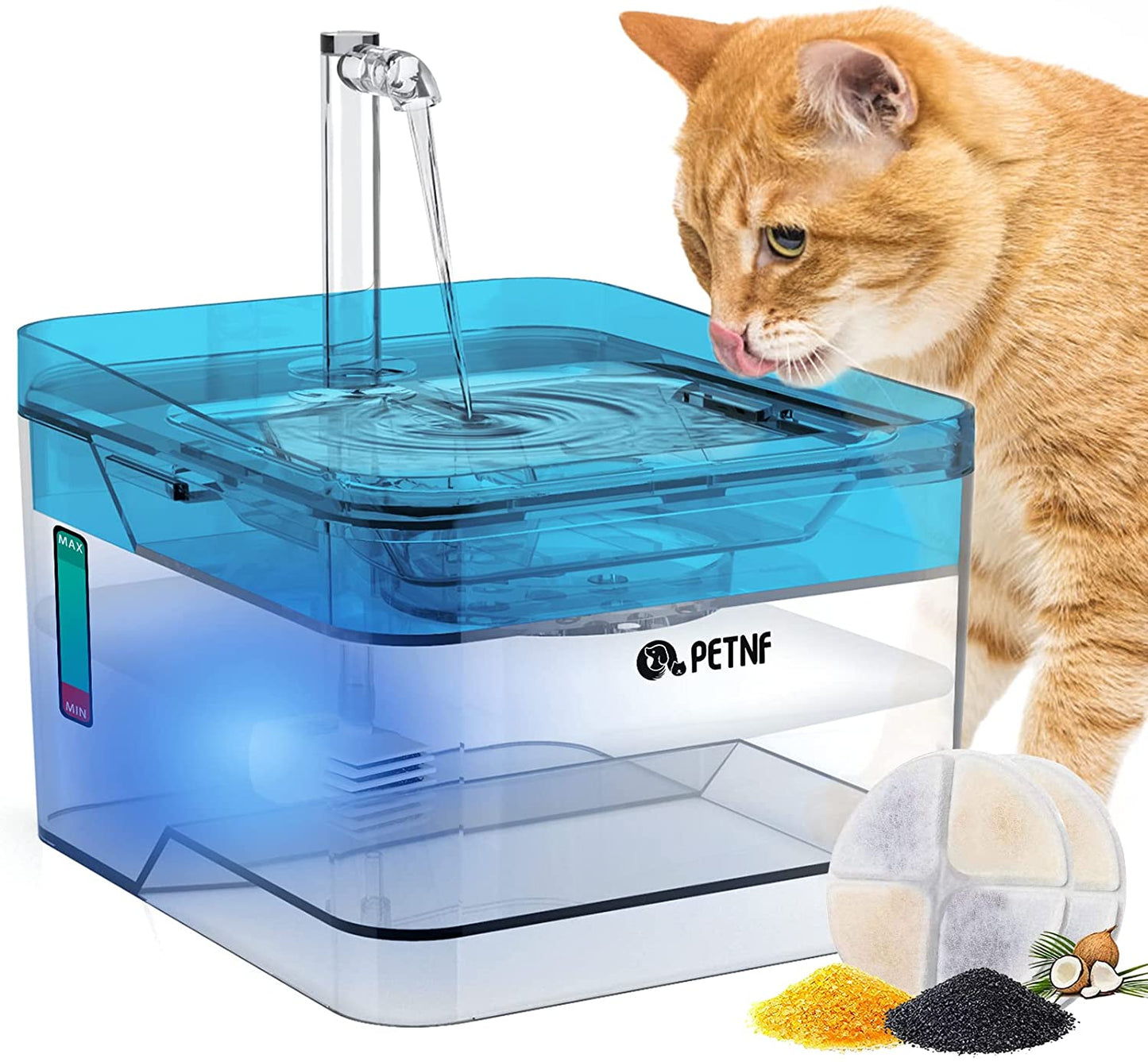 Pet Fit for Life Water Fountain Dispenser Plus Bonus Cat Wand and Mat