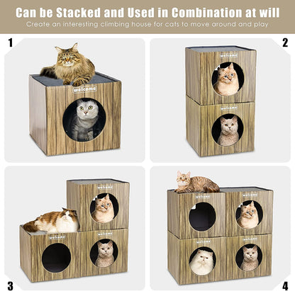 Heated Cat House, Heating Cat Houses for Outdoor Indoor Cats and Small Dogs with Heated Mat