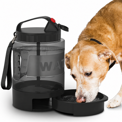 PF131 77OZ Portable Dog Water Dispenser with Pull-Out Bowl, Travel Dog Water Bottle